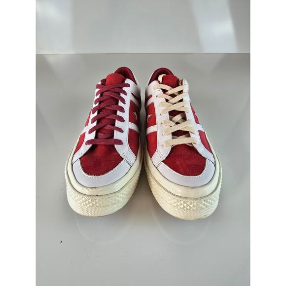 Rare! Converse All Star Academy Sneakers M8/W10 Red White Suede Shoes 167135C main image 10
